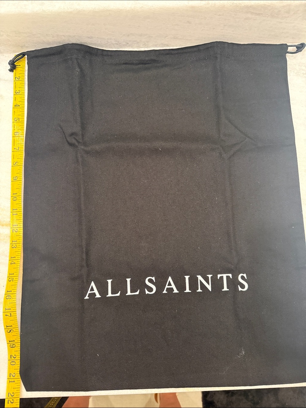 AllSaints Black Drawstring Dust Bag